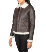 Sherilyn B-3 Brown Leather Bomber Jacket - Image 4