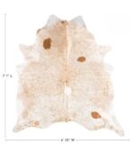 Brazilian Palomino and White Cowhide Rug Size 7'1 L x 6'10 W 9209 - Image 4