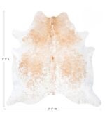 Brazilian Palomino and White Cowhide Rug Size 7'1 L x 7'1 W 9309 - Image 4