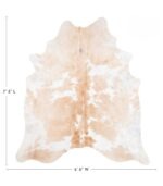 Brazilian Palomino and White Cowhide Rug Size 7'3 L x 6'6 W 9207 - Image 4