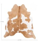 Brazilian Palomino and White Cowhide Rug Size 7'5 L x 6'5 W 9265 - Image 4
