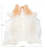 Brazilian Palomino and White Cowhide Rug Size 7'5 L x 7'0 W 8559 - Image 4