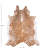 Brazilian Palomino and White Cowhide Rug Size 7'11 L x 6'9 W 4513 - Image 4