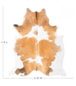 Palomino and White Cowhide Rug Size 7'0 L x 5'10 W 9341 - Image 4