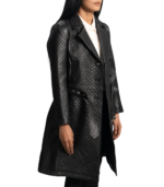 Harper Susan Black Leather Trench Coat - Image 4