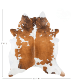 Brazilian Brown and White Cowhide Rug Size 7'8 L x 6'9 W 8610 - Image 4