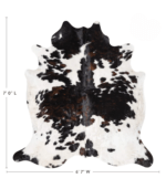 Dark Tricolor Cowhide Rug Size 7'0 L x 6'7 W 9381 - Image 4