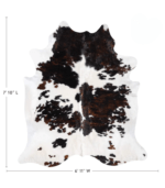 Dark Tricolor Cowhide Rug Size 7'10 L x 6'11 W 9300 - Image 4