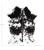 Dark Tricolor Cowhide Rug Size 8'1 L x 5'9 W 9390 - Image 4