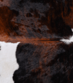 Dark Tricolor Cowhide Rug Size 8'1 L x 7'9 W 6296 - Image 4