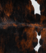 Tricolor Brindle Mix Cowhide Rug Size 7'3 L x 6'8 W 8268 - Image 4