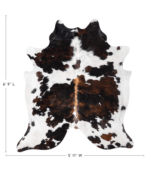 Tricolor Cowhide Rug Size 6'9 L x 5'11 W 9323 - Image 4