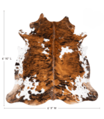 Tricolor Cowhide Rug Size 6'10 L x 6'9 W 9269 - Image 4