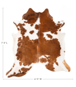 Tricolor Cowhide Rug Size 7'3 L x 6'11 W 9338 - Image 4