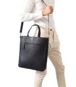 The Poet Black Leather Tote Bag - Image 4