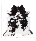 Black and White Cowhide Rug Size 7'2 L x 6'6 W 9312 - Image 4
