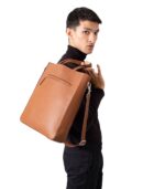 The Poet Brown Leather Tote Bag - Image 4