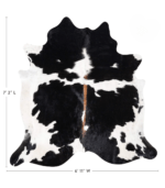 Black and White Cowhide Rug Size 7'2 L x 6'11 W 9334 - Image 4