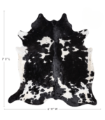 Black and White Cowhide Rug Size 7'3 L x 6'11 W 9283 - Image 4