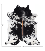 Black and White Cowhide Rug Size 7'8 L x 6'9 W 9358 - Image 4