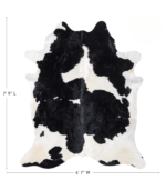 Black and White Cowhide Rug Size 7'9 L x 6'7 W 9319 - Image 4