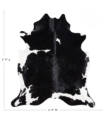 Black and White Cowhide Rug Size 7'9 L x 6'9 W 9259 - Image 4