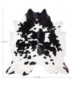 Black and White Cowhide Rug Size 7'9 L x 7'4 W 9322 - Image 4