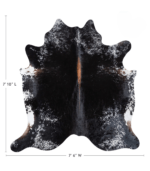 Black and White Cowhide Rug Size 7'10 L x 7'6 W 9395 - Image 4
