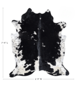 Black and White Cowhide Rug Size 7'11 L x 6'9 W 9318 - Image 4