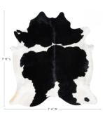 Black and White Cowhide Rug Size 7'11 L x 7'4 W 9317 - Image 4