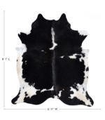 Black and White Cowhide Rug Size 8'1 L x 6'11 W 9311 - Image 4