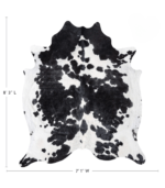 Black and White Cowhide Rug Size 8'3 L x 7'1 W 9376 - Image 4
