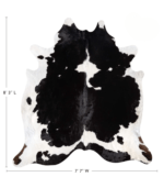 Black and White Cowhide Rug Size 8'3 L x 7'7 W 9264 - Image 4