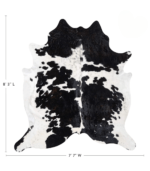Black and White Cowhide Rug Size 8'3 L x 7'7 W 9335 - Image 4