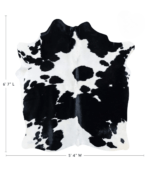 Brazilian Black and White Cowhide Rug Size 6'7 L x 5'4 W 7498 - Image 4