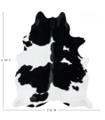 Brazilian Black and White Cowhide Rug Size 6'10 L x 5'8 W 7259 - Image 4