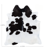 Brazilian Black and White Cowhide Rug Size 6'10 L x 6'3 W 7495 - Image 4