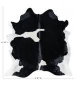 Brazilian Black and White Cowhide Rug Size 6'10 L x 6'8 W 7652 - Image 4