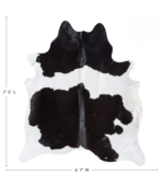 Brazilian Black and White Cowhide Rug Size 7'1 L x 5'4 W 7712 - Image 4