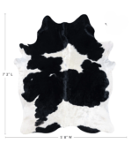 Brazilian Black and White Cowhide Rug Size 7'2 L x 5'8 W 7493 - Image 4