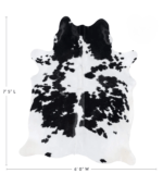 Brazilian Black and White Cowhide Rug Size 7'5 L x 6'0 W 7736 - Image 4