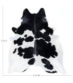 Brazilian Black and White Cowhide Rug Size 7'5 L x 6'5 W 7650 - Image 4