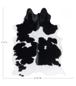 Brazilian Black and White Cowhide Rug Size 7'6 L x 6'0 W 8883 - Image 4