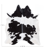 Brazilian Black and White Cowhide Rug Size 7'6 L x 6'10 W 8917 - Image 4