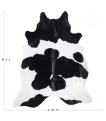 Brazilian Black and White Cowhide Rug Size 7'6 L x 6'10 W 8917 (1) - Image 4