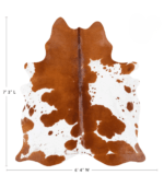 Brazilian Brown and White Cowhide Rug Size 7'3 L x 6'4 W 8315 - Image 4