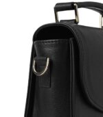 The Sandra Black Leather Saddle Bag - Image 4
