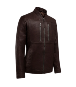 Thunder Storm Brown Biker Leather Jacket - Image 4
