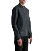 Zen Tumbled Black Leather Biker Jacket - Image 4