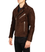 Armand Mocha Suede Biker Jacket - Image 4